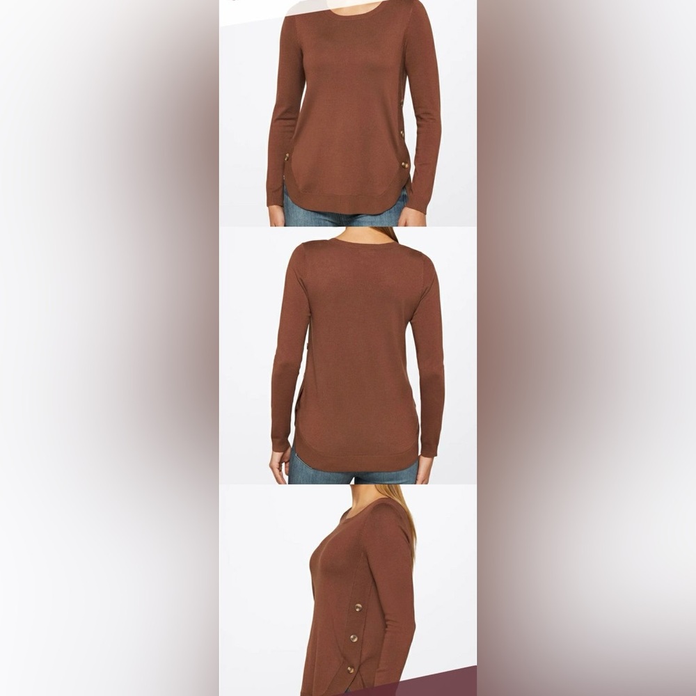 Lety & Me December Side Button Detail Sweater